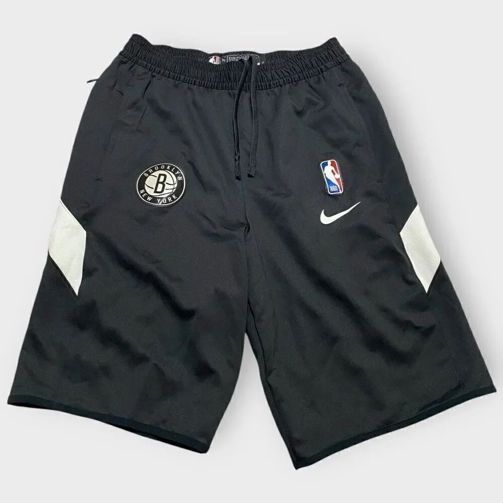 Nike NBA Brooklyn Nets Therma Flex Black Shorts Mens Size M-Tall AV1043-010 New